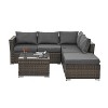 Patio Furniture, Outdoor Furniture, Seasonal PE Wicker Furniture, 4 Set Wicker Furniture With Tempered Glass Coffee Table - 4 of 4