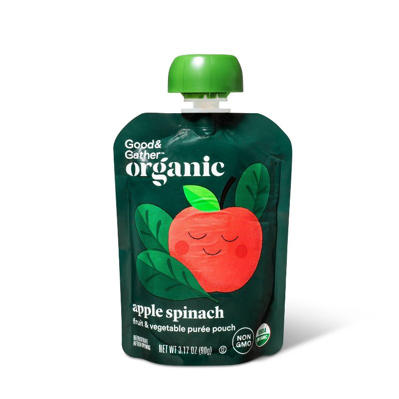 Organic Applesauce Pouches -  Apple Spinach - 4ct - Good &#38; Gather&#8482;, 3 of 6