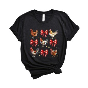 Simply Sage Market Women's Coquette Christmas Chicken Short Sleeve Graphic Tee - 1 of 4