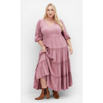 Women's Plus Size Arielle Lace Maxi Dress - amethyst | CITY CHIC
