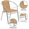 Flash Furniture Aluminum and Rattan Commercial Indoor-Outdoor Restaurant Stack Chair - 3 of 4