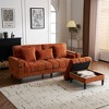 JOYRACER 3 Seat L-Shaped Chenille Sofa with Removable Storage Ottoman, Side Pockets, USB/C-Type Charging Ports & Cup Holder, Couch for Living Room - 2 of 4