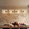 LLHZSY Farmhouse Modern Rectangle Chandeliers With Water Ripple Glass 8-Light Fixture for Dining Room-Gold W38 1/5" - 4 of 4