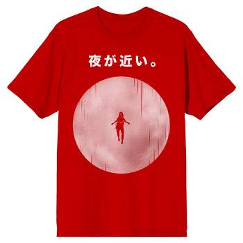 Apple Black Kanji Title and Moon Men's Red Short Sleeve Tee