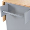 Kumasinova 52.7" Rolling Kitchen Island with Solid Wood Top,Kitchen Cart with Locking Wheels,Kitchen Island Cart with Towel Rack&Drawer for Kitchen - 4 of 4