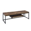 Syemin TV Stands and Consoles Unique Weathered Oak Black 1 Shelf TV Stand Fits Industrial Rustic Rooms Trendy Look, Brown, 62.4"*18.3"*4.33" - 2 of 4