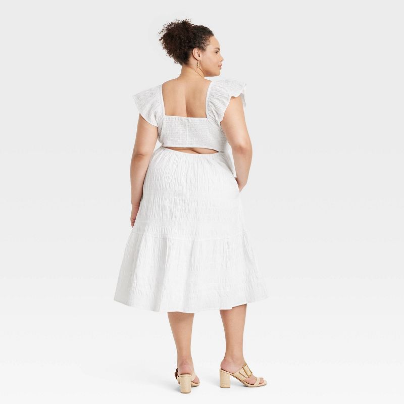 Women's Flutter Short Sleeve Midi A-Line Dress - Universal Thread™, 3 of 12