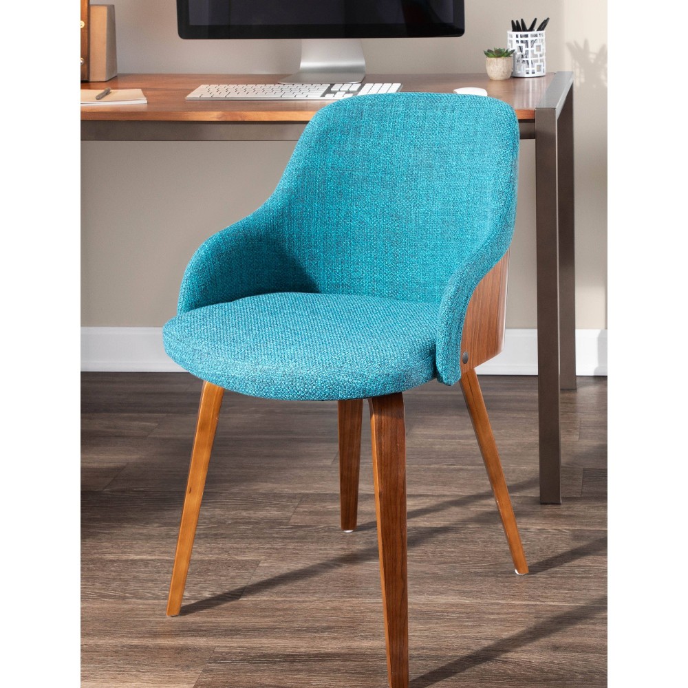 Photos - Dining Table Bacci Mid Century Modern Dining Accent Chair Teal - Lumisource