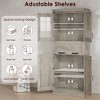 Tall Bathroom Storage Cabinet with 2 Barn Doors and 1 Drawer Adjustable Shelf, Freestanding Floor Pantry Cabinet for Kitchen, Living Room - 4 of 4