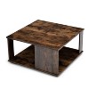 Yukimo 2 Tiers Square Coffee Table, Thick E0 Grade Board with Storage and Non-Slip Foot Pads - 2 of 4