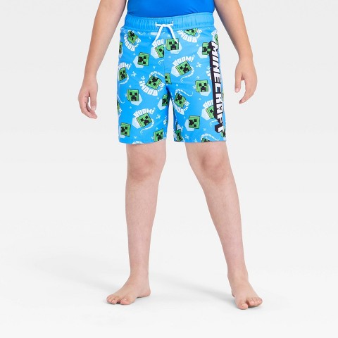 Minecraft Boys' Minecraft Swim Trunks - Blue M