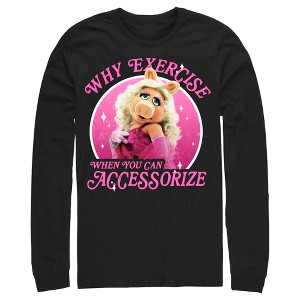 Men's The Muppets Miss Piggy Accessorize Long Sleeve Shirt - 1 of 4