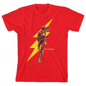 The Flash Movie Running Superhero Logo Boy's Red T-shirt - 1 of 2
