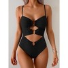 Eomenie One Piece Swimsuit for Women Ring Linked Monokini Sexy Bathing Suit Cutout Swim Suit - 2 of 3