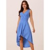 INSPIRE CHIC Women's Sleeveless High Low Wrap V Neck Midi Knit Pleated Flowy Dress with Pockets - 3 of 4