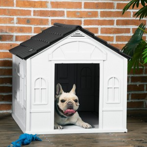 LAOTIES Plastic Dog House with Door,All Weather Outdoor and Indoor Pet Shelter for Small and Medium Dogs - 1 of 4