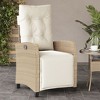 vidaXL Reclining Garden Chair Set of 2 Beige - 3 of 4