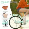 YONWAY 24 Inch Single Speed Folding Lady Bike , Durable Steel Frame Cruiser Bike,with Dual Brakes,Basket & Rear Rack  for Commuting - 4 of 4
