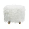 Contemporary Faux Fur Foot Stool White - Olivia & May - 2 of 4