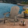 Foldable Acacia Wood Patio Accent Chair With Extendable Leg Rest,Stackable Arm Rest,Slatted Seat And Back,Patio Chair Outdoor -Maison Boucle - 3 of 4