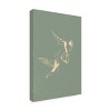 Sarah Manovski  'Sage Green Gold Hummingbirds' Canvas Art - 2 of 4