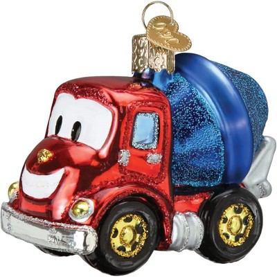 Old World Christmas Blown Glass Ornament for Christmas Tree, Cheerful Cement Truck