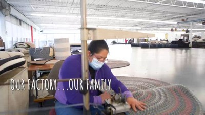 Tan Polypropylene Solid Outdoor Patio Mat 40" x 26"