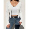 Coolmee Women's Crop Top Open Front Long Sleeve Rib Knit Shrug Sweaters Cardigan - 2 of 4