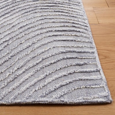 Handmade Gray Wool 6' Square Tufted Area Rug