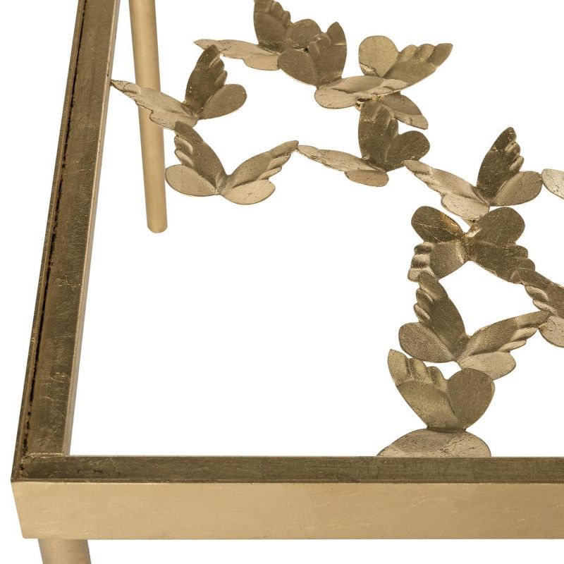 Rosalia Butterfly Coffee Table - Gold/Tempered Glass - Safavieh., 4 of 6
