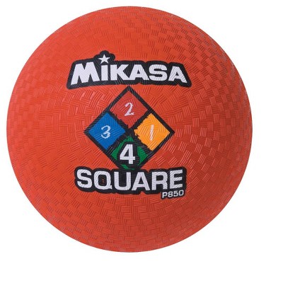 Mikasa Rubber Cover Playground Ball, 8-1/2 Dia in, Red, 4-Square, Round