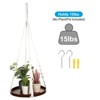 Unique Bargains Macrame Wooden Indoor Hanging Plant Shelf 2 Pcs - 4 of 4