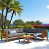 6-Piece Outdoor Acacia Wood Sofa Set with Cushions, Modular Patio Conversation Set for Garden, Gazebo, Balcony, or Courtyard - 2 of 4