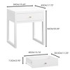LIVAREEmlen Modern White Nightstand with Drawer, Minimalist Bedside Table with Wood Knob, Compact End Table for Bedroom, Apartment, or Small Spaces - 3 of 4