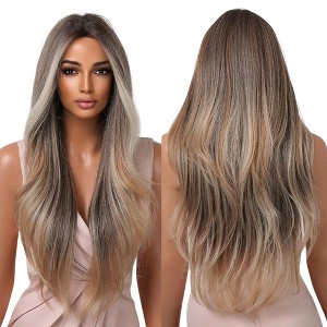 Jessie's Wig 26 Inch Long Layer Cut Wig Synthetic Hair Copper Brown Highlight Blonde 1 Pc/Pack - 1 of 4