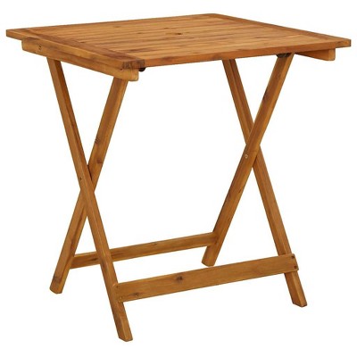 vidaXL Folding Patio Table 27.6 inches x27.6 inches x29.5 inches  Solid Acacia Wood