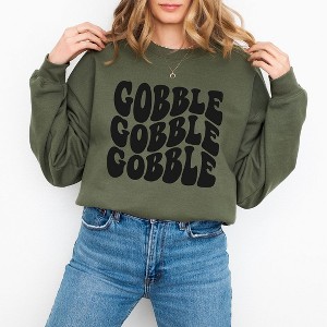 Simply Sage Market Women's Graphic Sweatshirt Gobble Wavy - 1 of 4