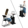 VINGLI Podium Stand, Portable Presentation Podium, Height Adjustable Church Lecture, Reading or Laptop Desk with Edge Stopper, Black - 4 of 4
