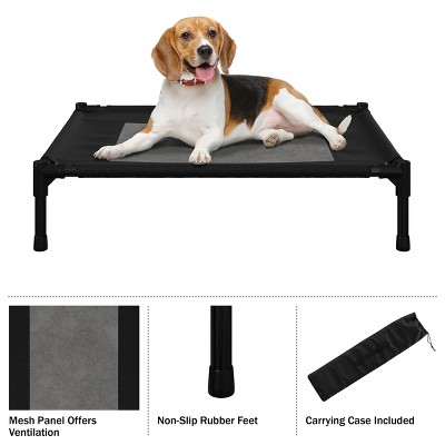 Medium Black Elevated Waterproof Outdoor Dog Bed