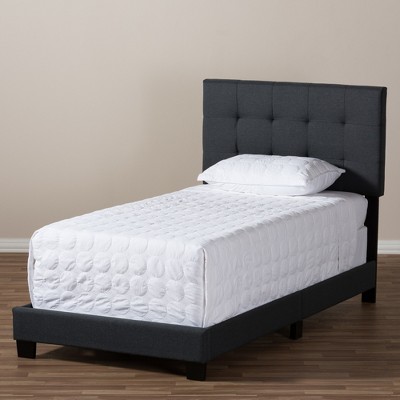 Brookfield Twin Charcoal Gray Tufted Upholstered Bed