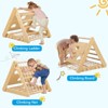 TROPOW Toddler Indoor Gym Playset, 3in1 Wooden Climbing Toys, 3-Sided Wooden Triangle Climber with Climbing Net,Sliding Ramp, Sandbags - 2 of 4