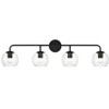 Elegant Lighting Genesis 4 light Black and Clear Bath Sconce - 2 of 4