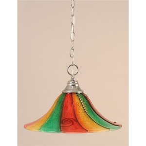 Toltec Lighting Any 1 - Light Pendant in  Chrome with 16" Mardi Gras Shade - 1 of 1