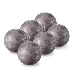 Spaas Rustic Ball Candles – Set of 6 Unscented Decorative Round Candles - 3 Inch Diameter - Available in 12 Colors - 1 of 4
