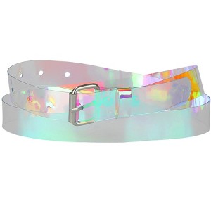 INSPIRE CHIC Women's Clear Transparent Square Buckle Waist Belts - 1 of 4