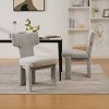 Dining Chair Set of 2,Modern Chenille Upholstered Accent Chair with Rubberwood Legs,Curved Back Armless Dining Chair for Dining Room-Koiai - 3 of 4