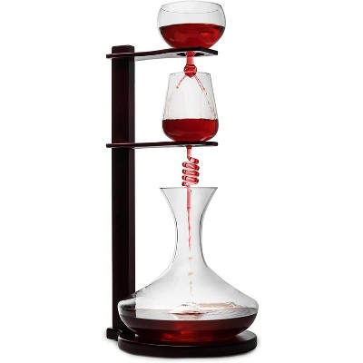 The Wine Savant Wine Tower Decanting Set, Unique Wine Decanter, Enhances Flavors & Aromas - 2250 ml