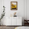 Sevobal Utility Storage Cabinets, Closed lockers with Drawers and Door, Freestanding Storage for Living Room Kitchen, White, 52.4"*15.74"*32.08" - 2 of 4