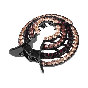 Unique Bargains Women's Grace Dome Round Hair Clips 3.03"x2.68"x0.98" Champagne Purple 1 Pc - 1 of 4