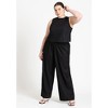 ELOQUII Women's Plus Size Linen-Blend Boxy Scoop Neck Crop Tank - 4 of 4